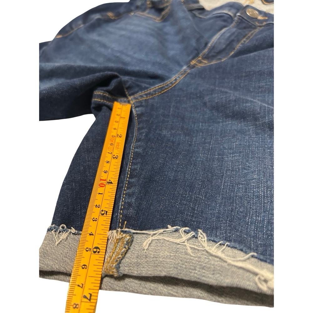 Torrid Perfect 10 Bermuda Shorts Vintage Stretch Denim Raw Hem Dark Wash Size 16 - Picture 7 of 7